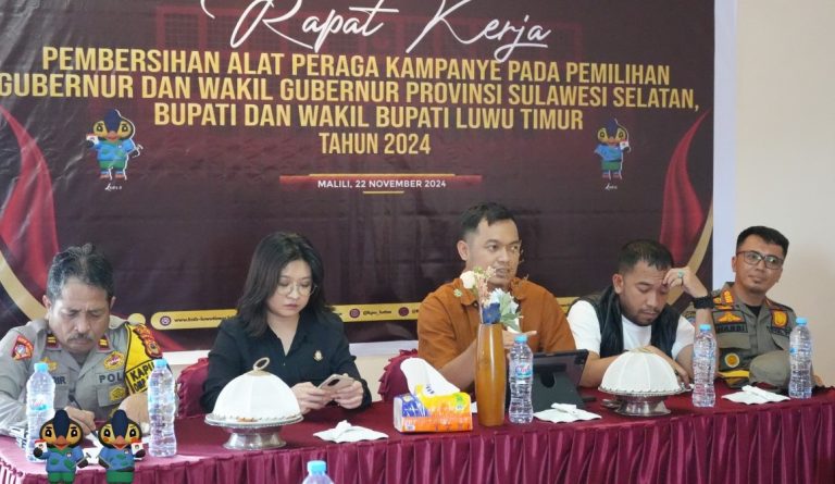 KPU Luwu Timur Gelar Rapat Kerja Persiapan Pembersihan APK Jelang Masa Tenang Pilkada 2024
